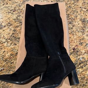 UNISA black faux suede knee high boots